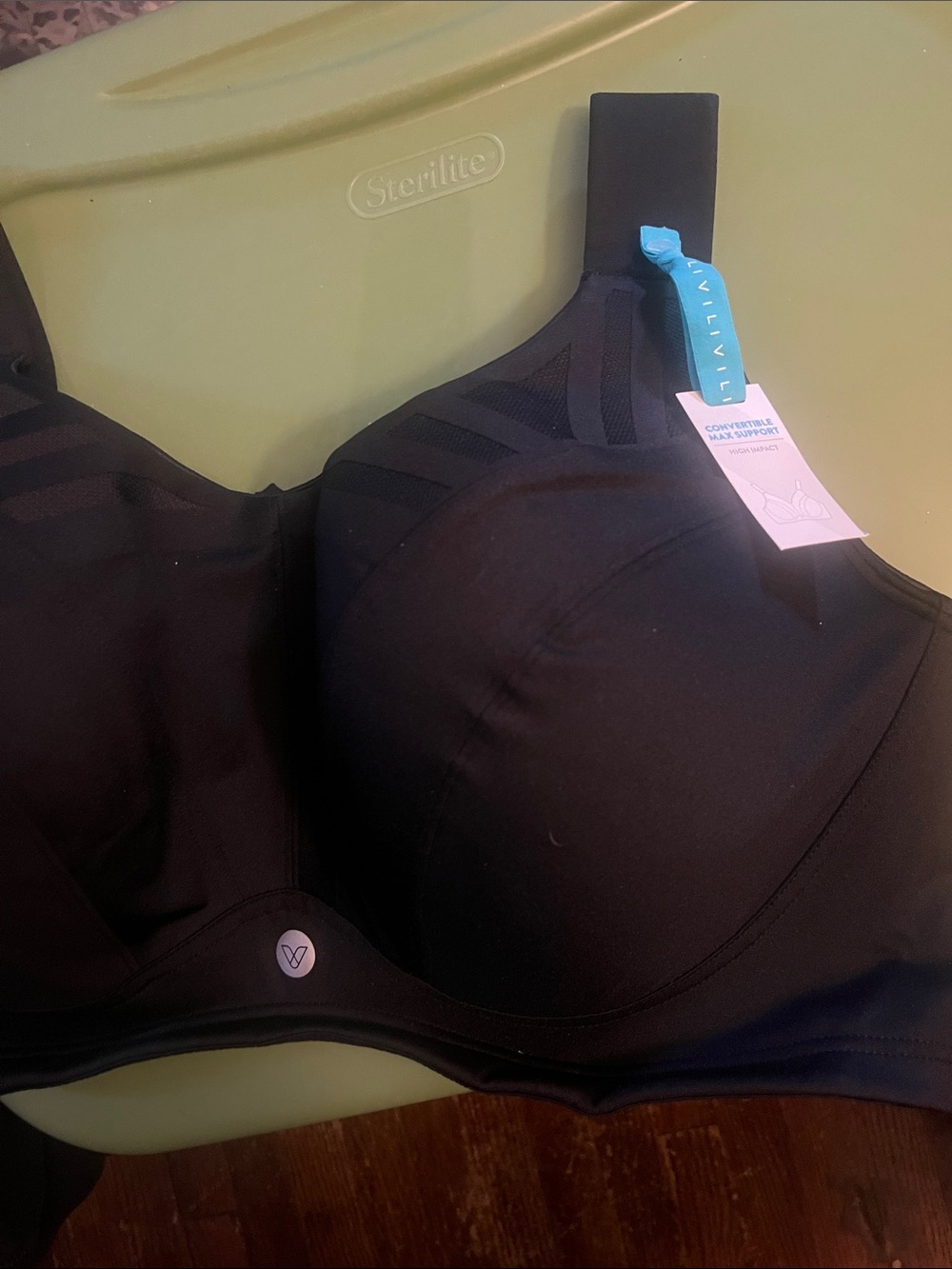 ViVI Black Full Coverage Support Bra with Wide Straps